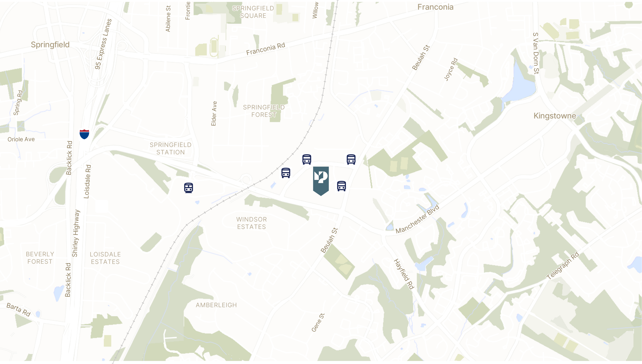 Map showing the location of MP 7 - 6348 Walker Lane - Metro Park with icons for TRANSIT tab