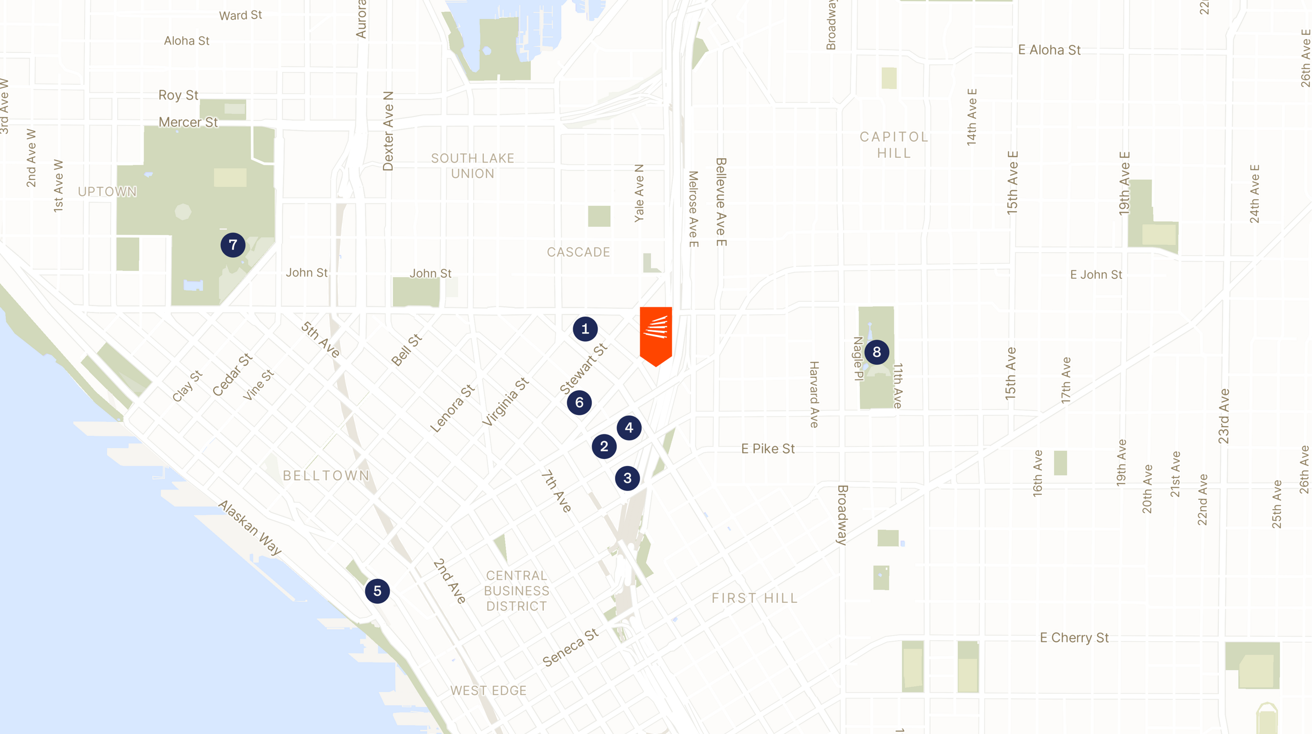 Map showing the location of Met Park East with icons for LOCATION tab